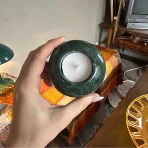 Luxurious Green Marble Candle Holder